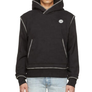 Men’s Custom Logo Lining Pullover Contrast Stitching Hoody