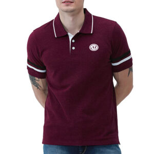 Embroidered Logo Plain Short Sleeve Casual Polo Shirt