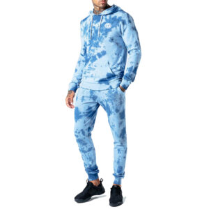 Custom Tie dye Color Pullover Hoodie and Jogger Pants Drawstring